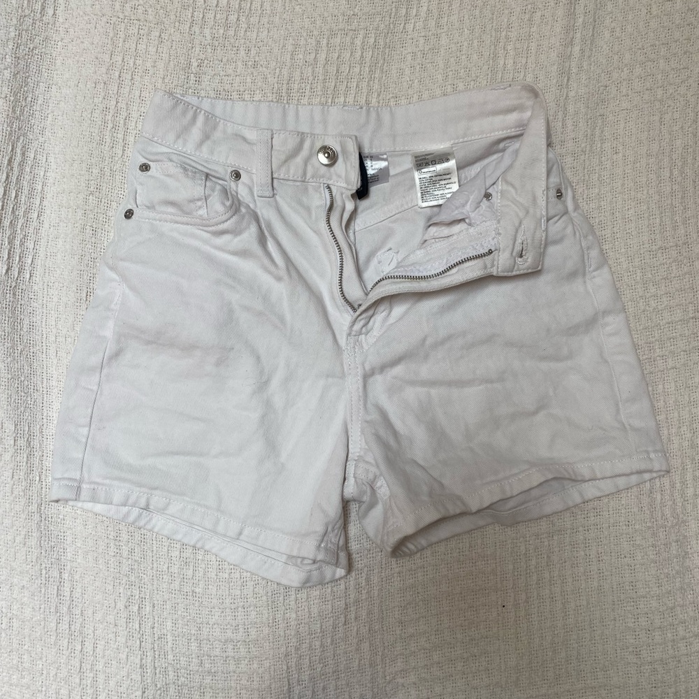 white high waisted shorts size 0 from h&m